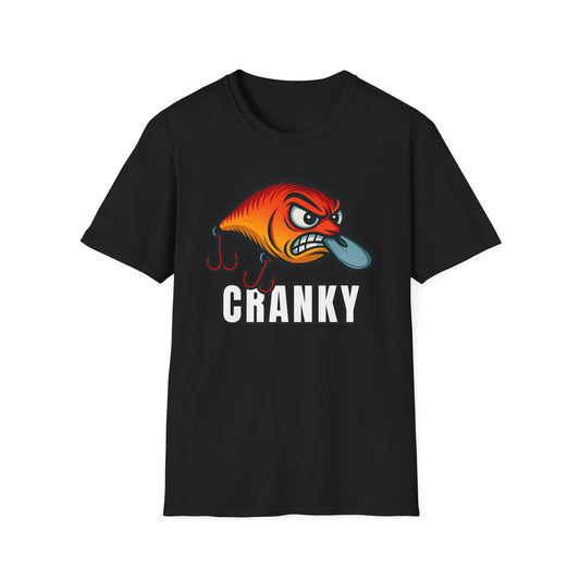 Cranky Fish Unisex Softstyle T-Shirt, Funny Gift for Fishermen, Humorous Fishing Tee, Great for Birthdays, Fishing Trips, and Casual Wear