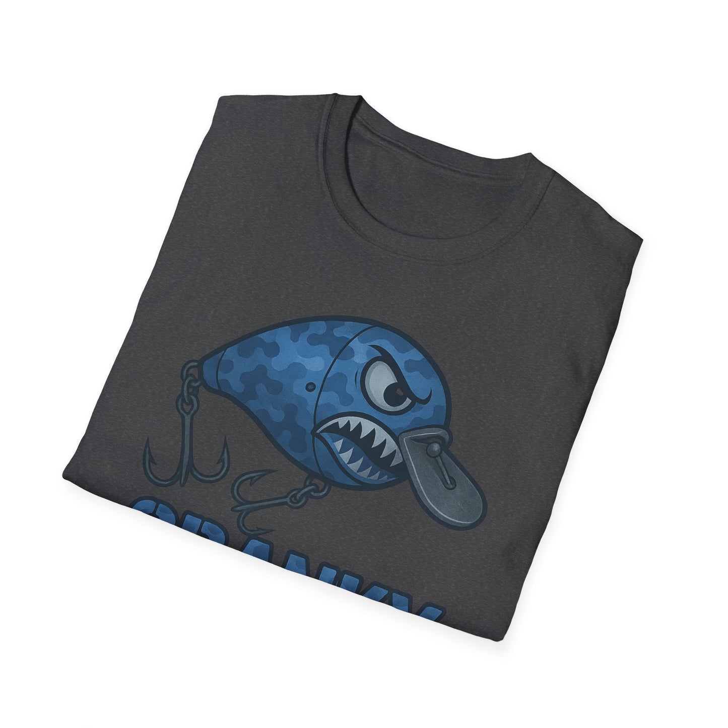 CRANKY Blue Camo Series Crankbait Shirt – Cold-Blooded Bass Fishing Tee - Bomber Style