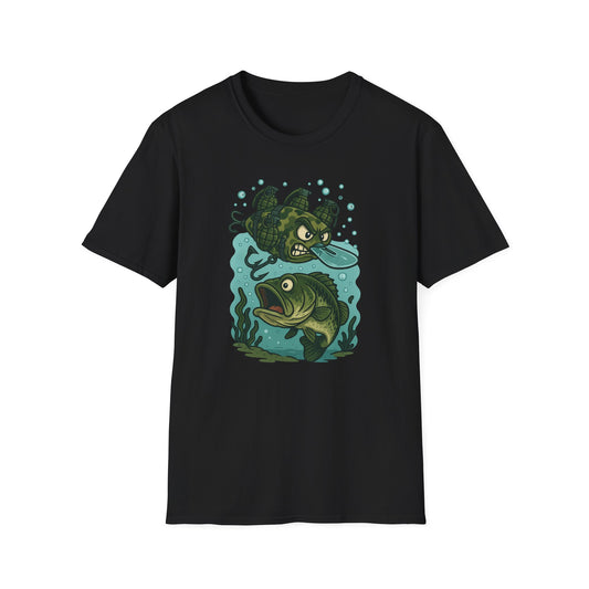 Cranky Grenade Lure Ambush Tee – Tactical Bass Fishing Cartoon Shirt